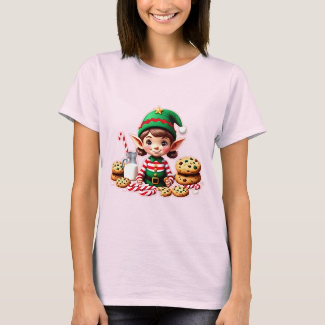 Camiseta Santa Pequeña Auxiliar Navidades festivos Elf T-Sh (Anverso)