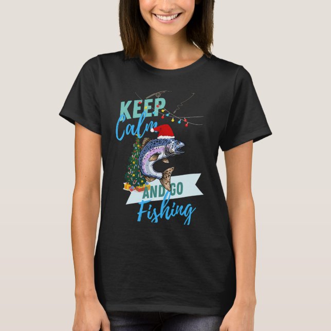 Camiseta Santa pescando para Navidad (Anverso)