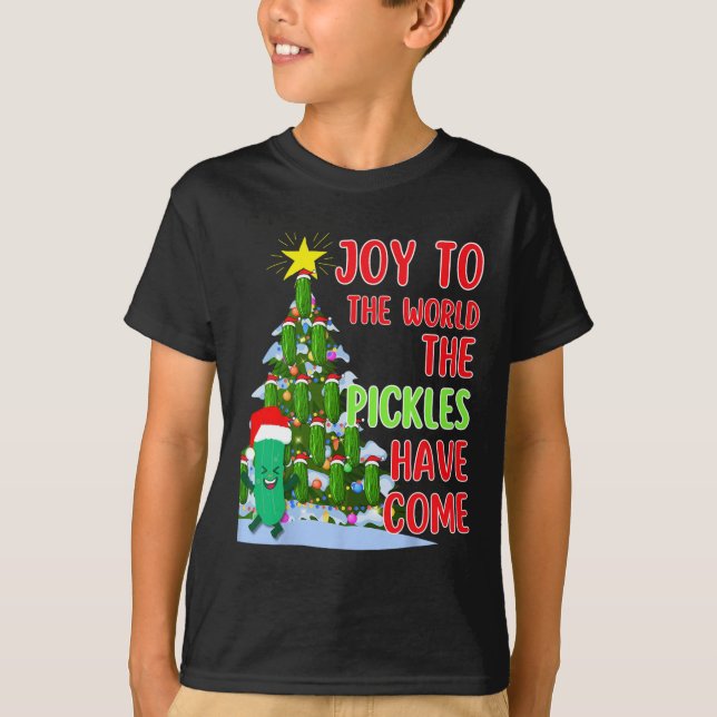 Camiseta Santa Pickle Christmas Tree Lights Fun Pickle Rega (Anverso)