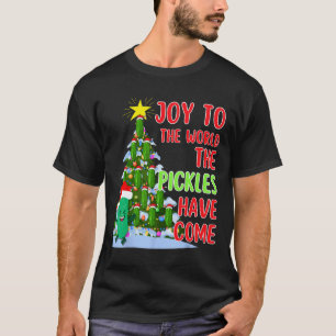 Camiseta Santa Pickle Christmas Tree Lights Fun Pickle Rega