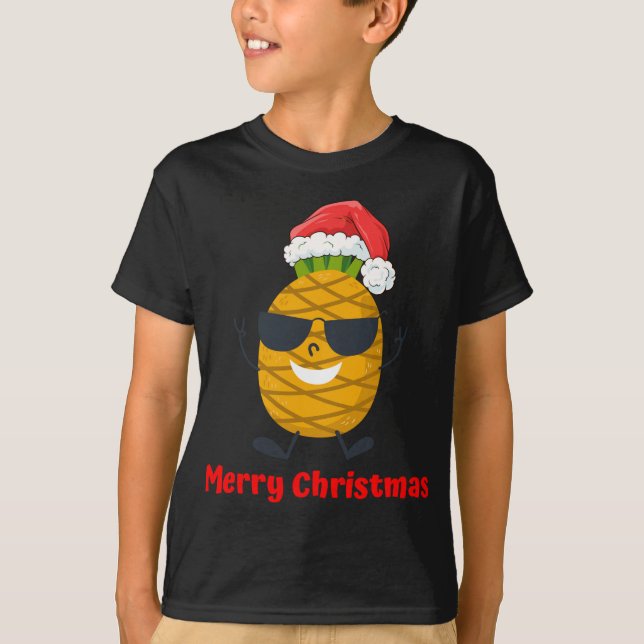 Camiseta Santa Pineapple Merry Christmas Tree Pajama Vacati (Anverso)
