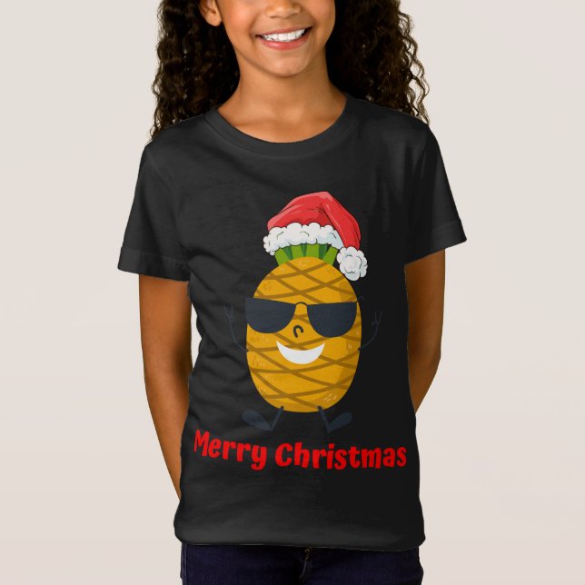Camiseta Santa Pineapple Merry Christmas Tree Pajama Vacati (Anverso)