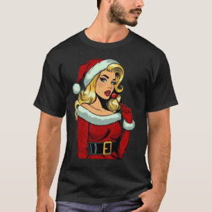 Camiseta Santa Pinup: Pop Art Glam