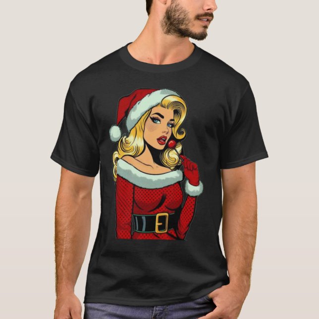 Camiseta Santa Pinup: Pop Art Glam (Anverso)