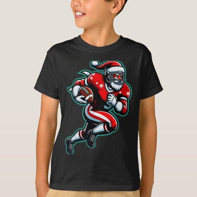 Camiseta Santa Playing American Football Christmas Women Me (Anverso)