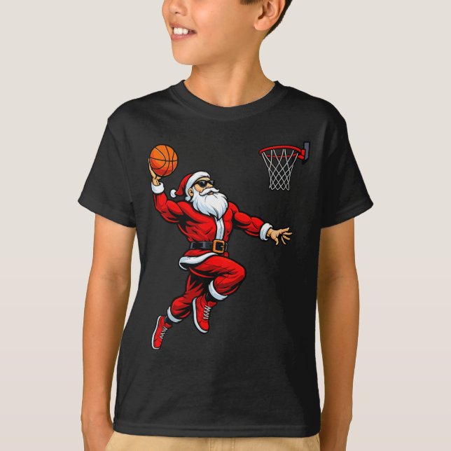 Camiseta Santa Playing Basketball Xmas Funny Christmas Bask (Anverso)