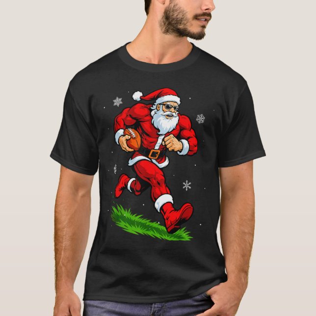 Camiseta Santa Playing Football Xmas Funny Christmas Footba (Anverso)
