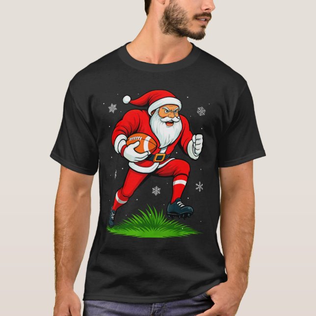 Camiseta Santa Playing Football Xmas Funny Christmas Footba (Anverso)
