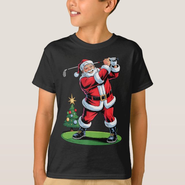 Camiseta Santa Playing Golf Funny Holiday Christmas Xmas Pa (Anverso)