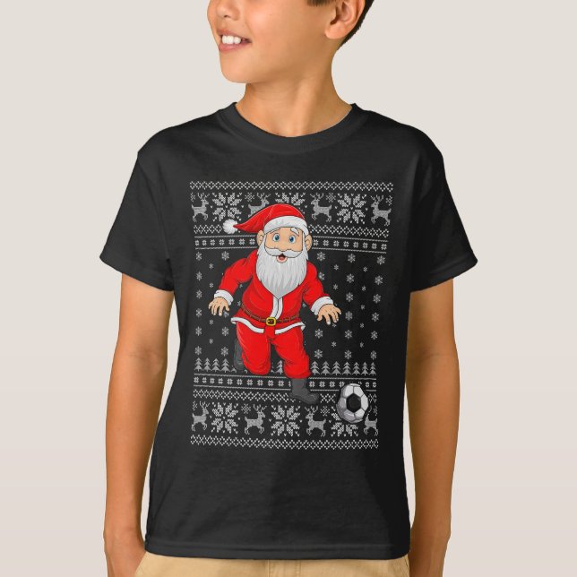 Camiseta Santa Playing Soccer Football Ugly Christmas Sweat (Anverso)