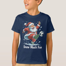 Camiseta Santa Playing Soccer in the Snow boys' T-Shirt
