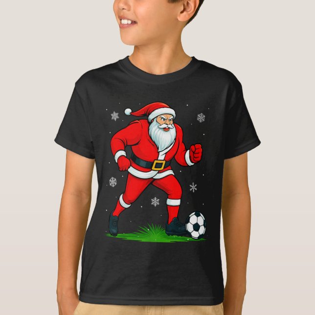 Camiseta Santa Playing Soccer Xmas Funny Christmas Soccer S (Anverso)