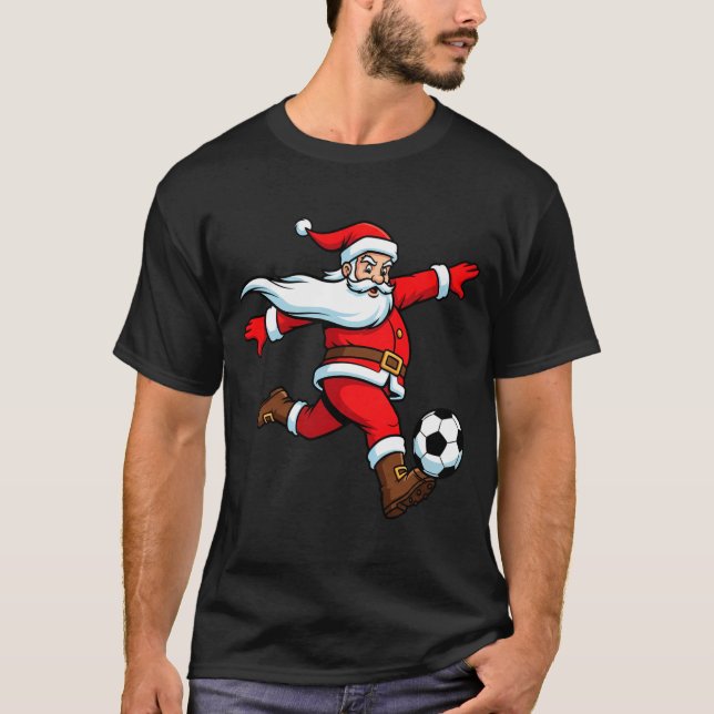 Camiseta Santa Plays Soccer Christmas Srts Women Men Kids L (Anverso)