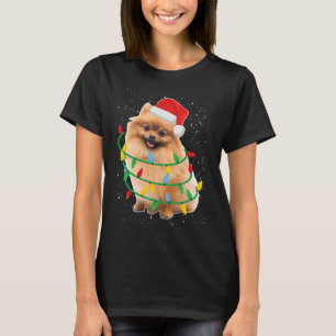 Camiseta Santa Pomerania Con Luces De Navidades