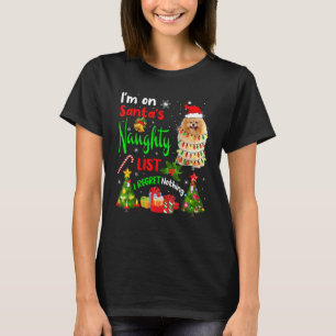 Camiseta Santa Pomeranian I's In the Naughty List X Mas