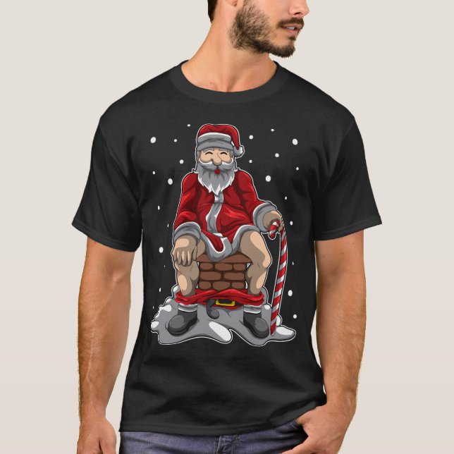 Camiseta Santa Poops En La Chimenea - Represalias De Navida (Anverso)