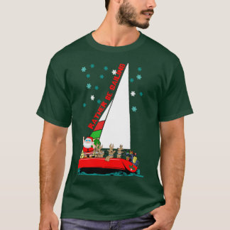 Camiseta Santa Preferiría Estar Navegando en Navidad