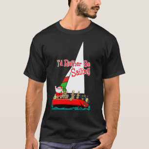 Camiseta Santa preferiría navegar a los Navidades Essenti