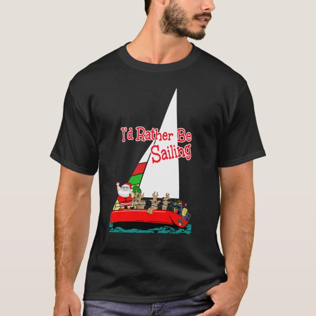 Camiseta Santa preferiría navegar a los Navidades Essenti (Anverso)