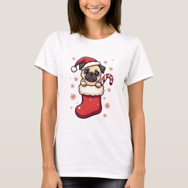 Camiseta Santa Pug Delight (Anverso)