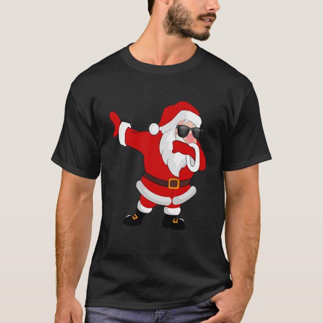 Camiseta Santa que frota con el navidad de Sunglass (Anverso)