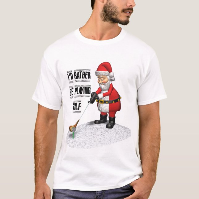 CAMISETA SANTA QUE JUEGA A GOLF (Anverso)