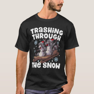 Camiseta Santa Racoon Arruinando a través de la Nieve A Cri
