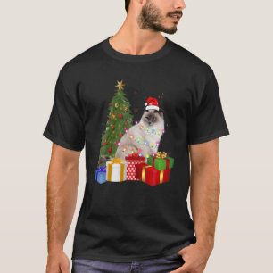 Camiseta Santa Ragdoll Cat Christmas Tree Light Divertidas 
