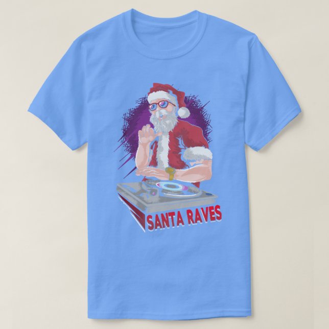 Camiseta Santa Raves EDM Rave Navidades Music Lover (Diseño del anverso)