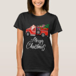 Camiseta Santa Red Truck Merry Christmas Tree Regalos Vinta<br><div class="desc">Santa Red Truck Merry Christmas Tree Regalos Vintage</div>
