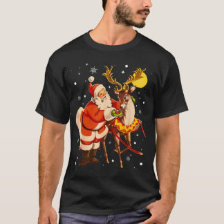 Camiseta Santa Rein Retro 1950s Vintage Christmas Women Men