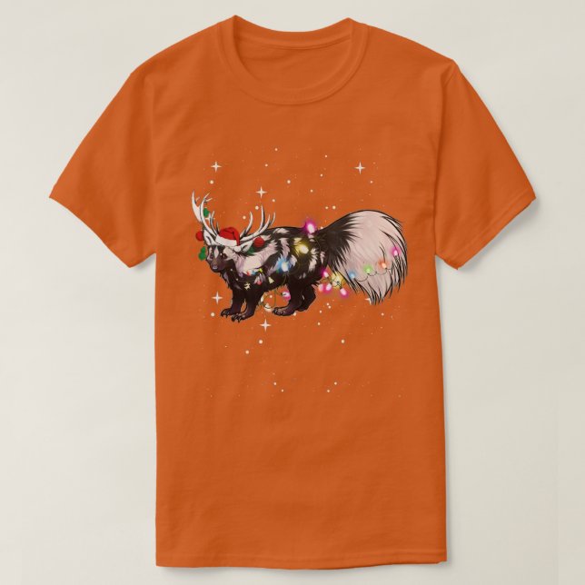 Camiseta Santa Reindee Skunk Xmas Light (Diseño del anverso)