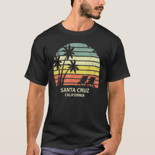 Camiseta Santa Retro Cruz California Beach Sunset