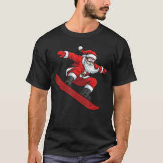 Camiseta Santa Ride Snowboard Divertido Navidad Freestyle S