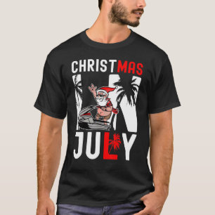 Camiseta Santa Riding A Jet Ski Xmas Vaca De Deportes Acuát