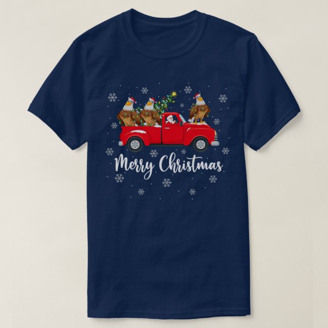 Camiseta Santa Riding Christmas Tree Truck Eagle Bird Chris (Diseño del anverso)
