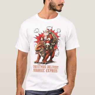 Camiseta Santa Riding Dino Men White