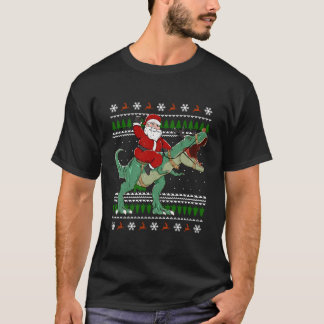 Camiseta Santa Riding Dino Ugly