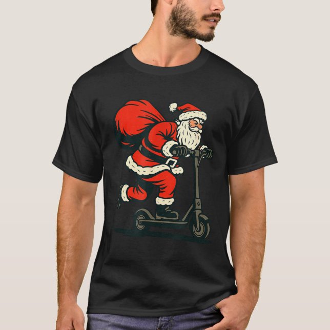 Camiseta Santa Riding Electric Scooter  (Anverso)