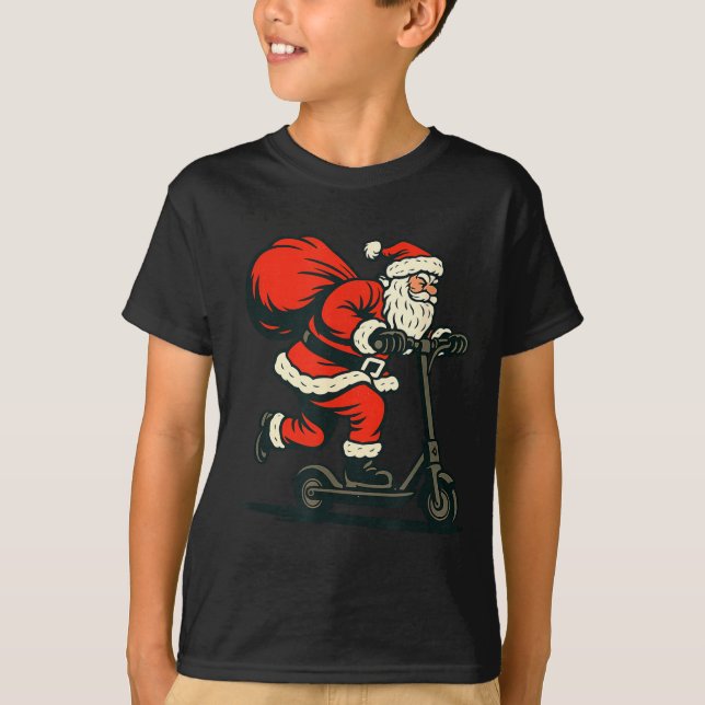 Camiseta Santa Riding Electric Scooter  (Anverso)