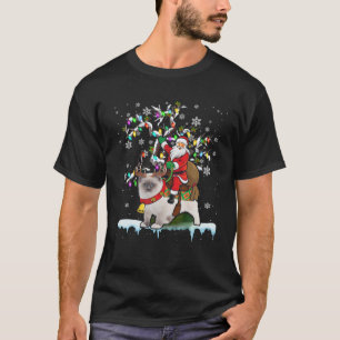 Camiseta Santa Riding Gato Gato Xmas Árbol Santa Gato Lover