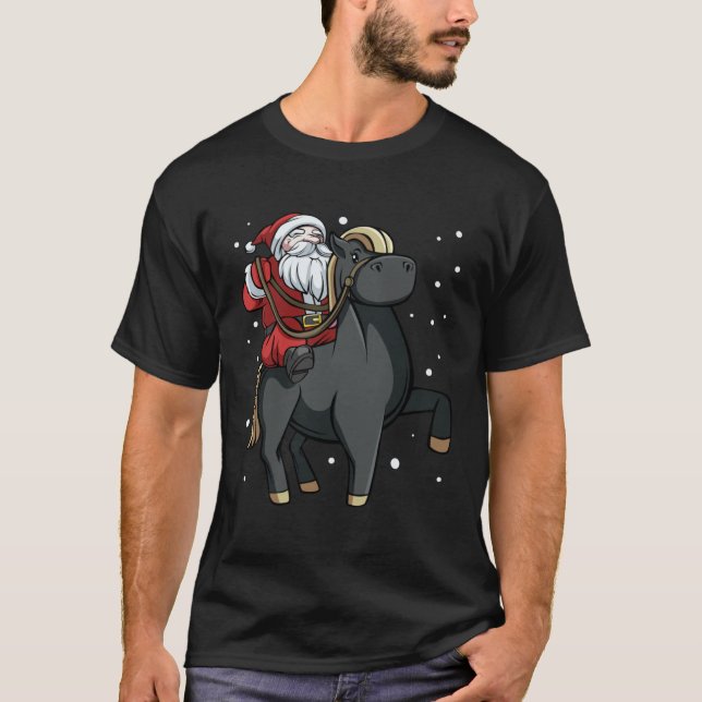 Camiseta Santa Riding Horse Cute Fun Christmas Celebrate (Anverso)