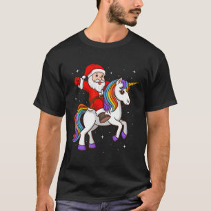 Camiseta Santa Riding Unicornio de navidades místicas de an