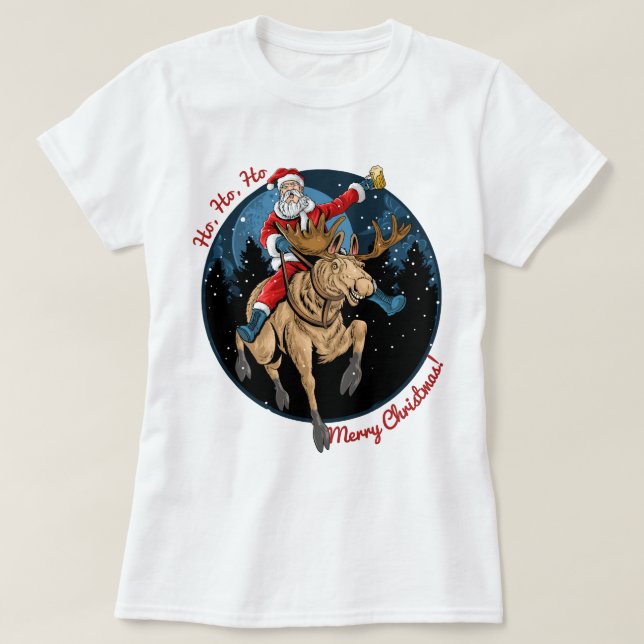 Camiseta Santa Riendo A Moose (Diseño del anverso)