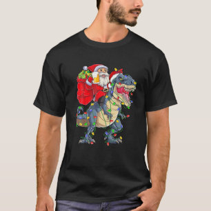 Camiseta Santa Riendo Un Árbol De Navidad De Dinosaurios Be