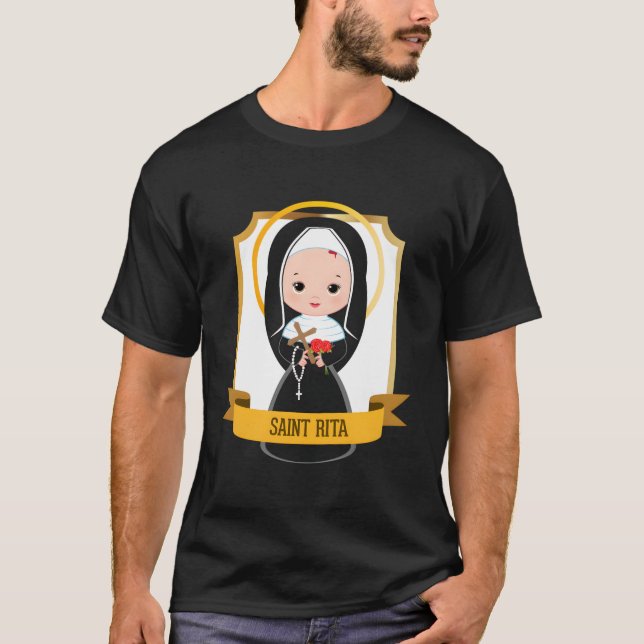 Camiseta Santa Rita De Cascia Oración Católica Patrona Sant (Anverso)