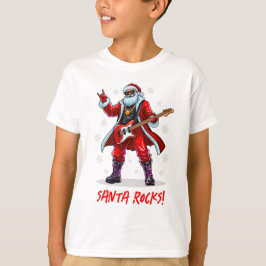 Camiseta ¡Santa Rocks! Gracioso Santa Claus tocando la guit