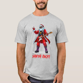 Camiseta ¡Santa Rocks! Gracioso Santa Claus tocando la guit