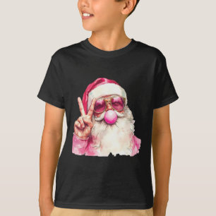 Camiseta Santa Rosa Retró Soplando Chicle Divertido Feliz N