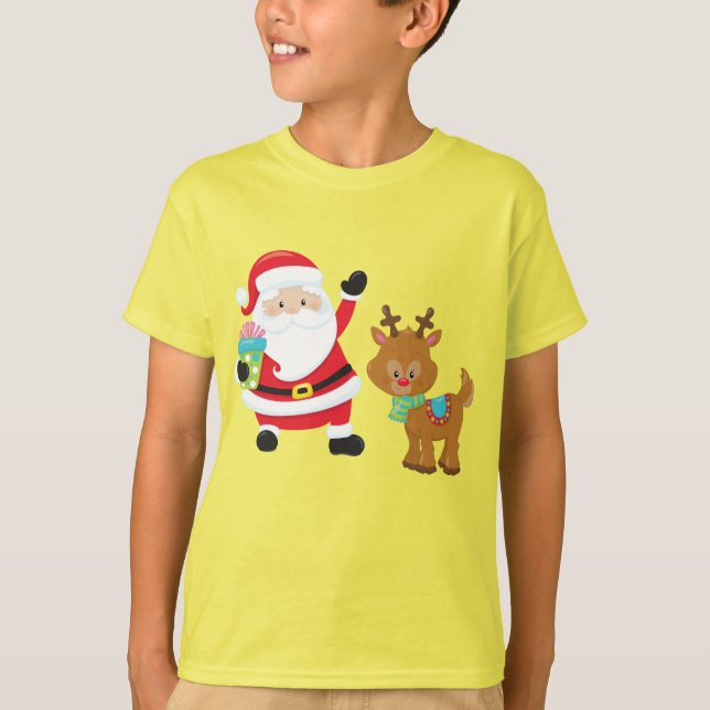 Camiseta santa Rudolph, navidades de renos de nariz roja (Anverso)